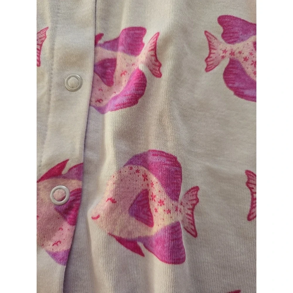 Nwt‎ Carters Baby Girl 24 Months Pink Purple Fish Romper Outfit